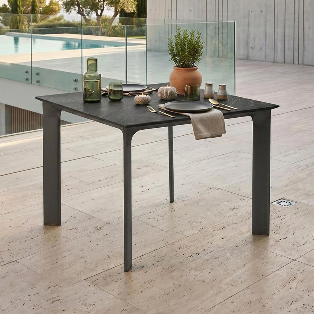 Kettler Diamond Gartentisch 95x95cm Aluminium/HPL