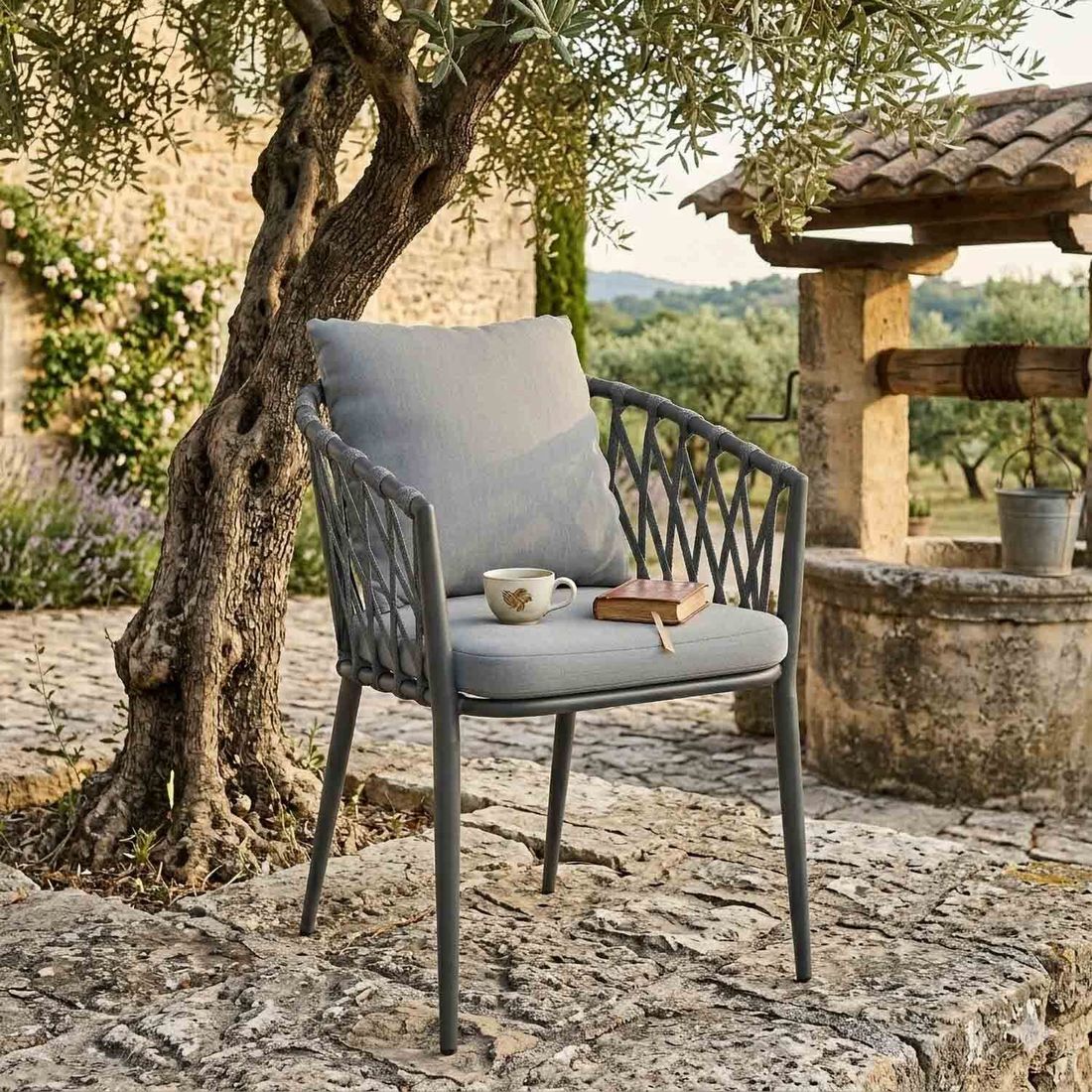 LC Garden Sunrepo Stapelsessel Aluminium mit Sitz- und Rückenkissen