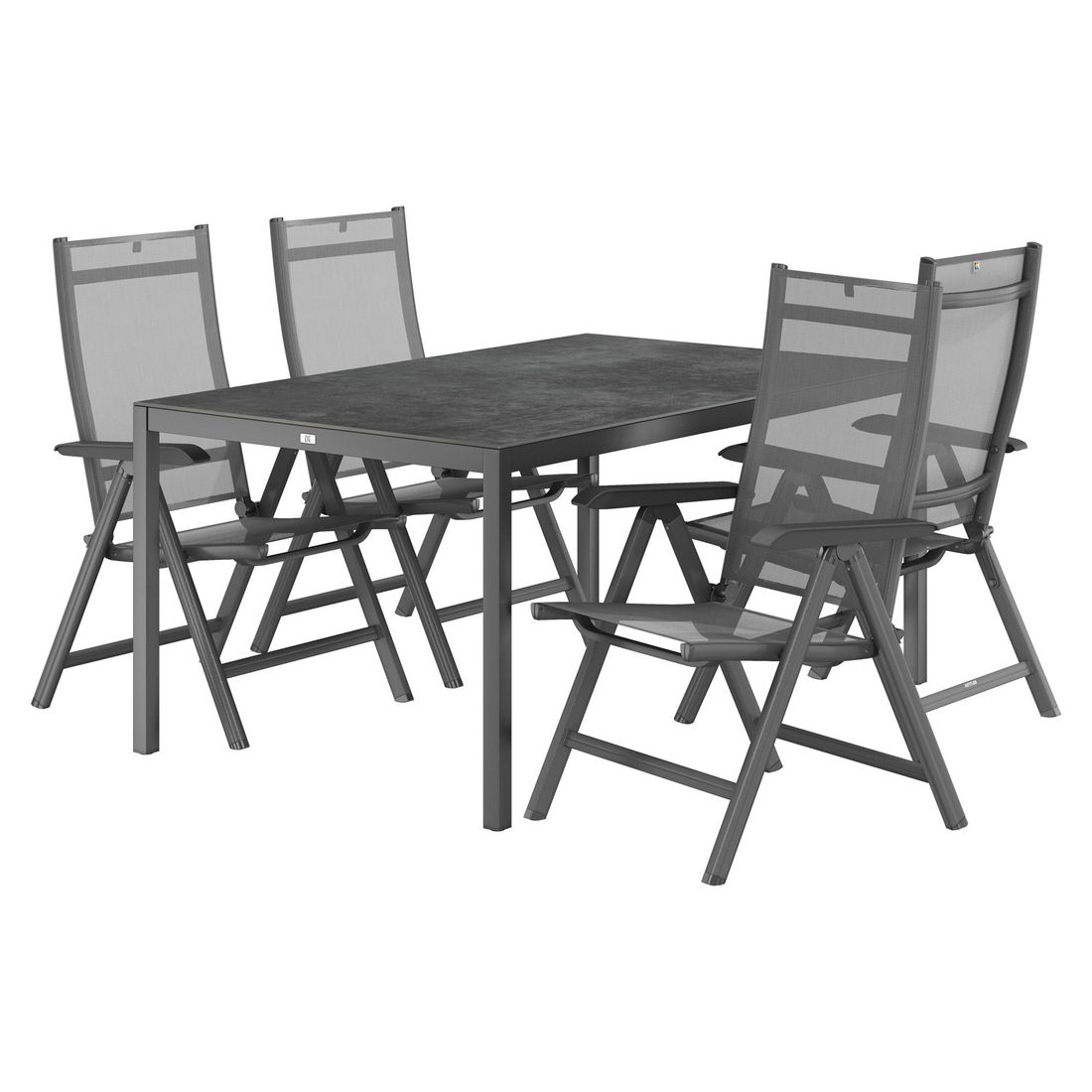 Kettler Basic Plus Gartenmöbel-Set mit OUTLIV. Tisch Aluminium/Keramik