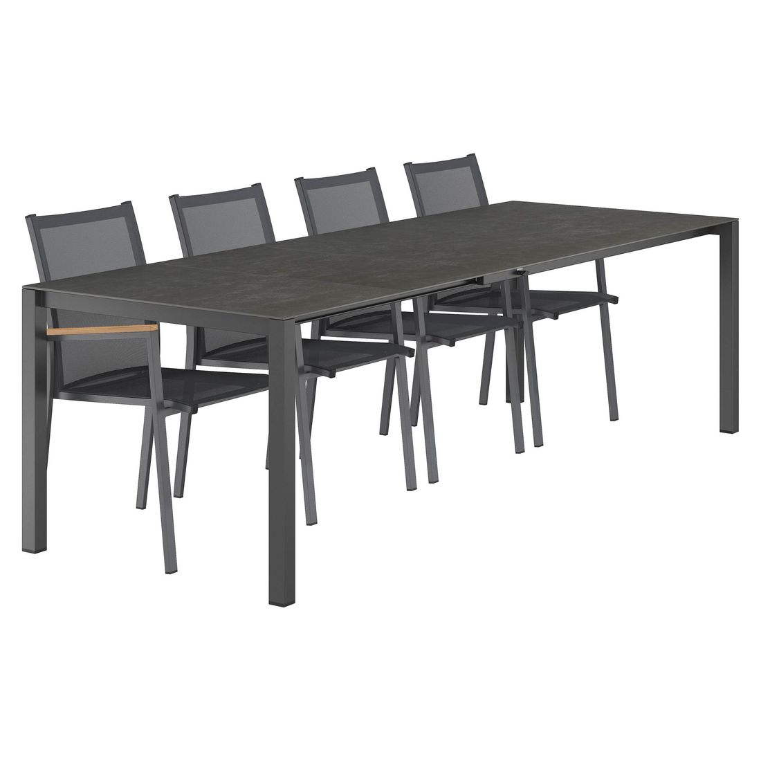 OUTLIV. Kobe Gartenmöbel-Set M (4 Plätze) Tisch 160/217/267x92cm