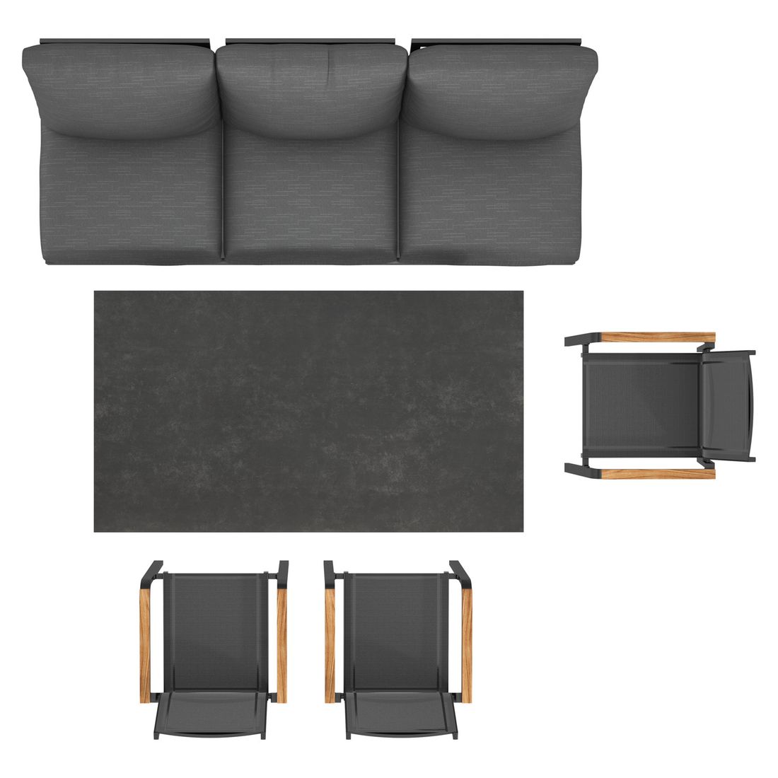 OUTLIV. Atlanta Gartenmöbel-Set L verstellbar (6 Plätze) Tisch 160x90cm