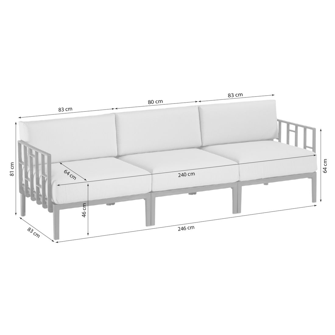 Gaber Enjoy Kit 3 Gartenloungesofa Kunststoff/Mischgewebe