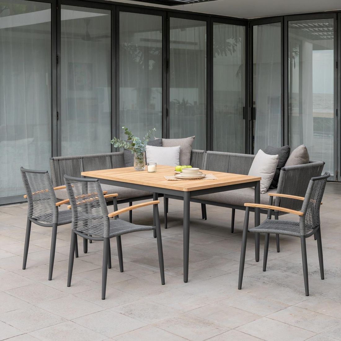 LifestyleGarden Topaz Stapelsessel Aluminium/Rope