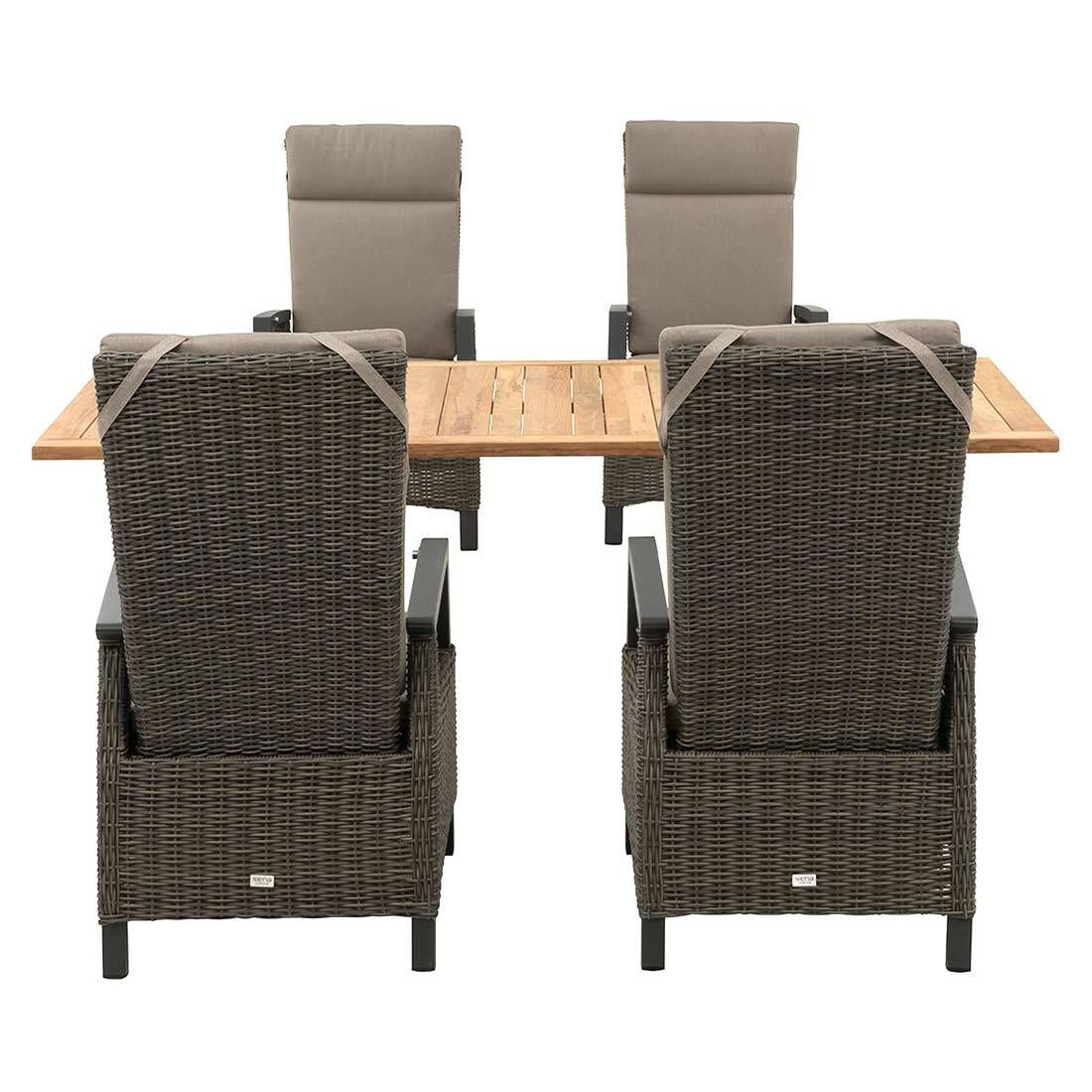 Siena Garden Corido Gartenmöbel-Set 5-tlg. mit OUTLIV. verstellbar Tisch 200x100cm
