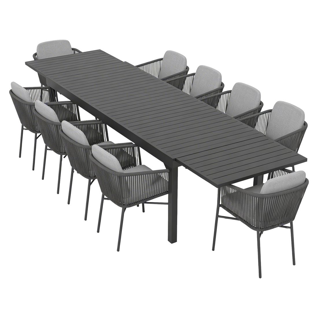 OUTLIV. Ohio Gartenmöbel-Set XXL (10 Plätze) Tisch 200/320x100,5cm
