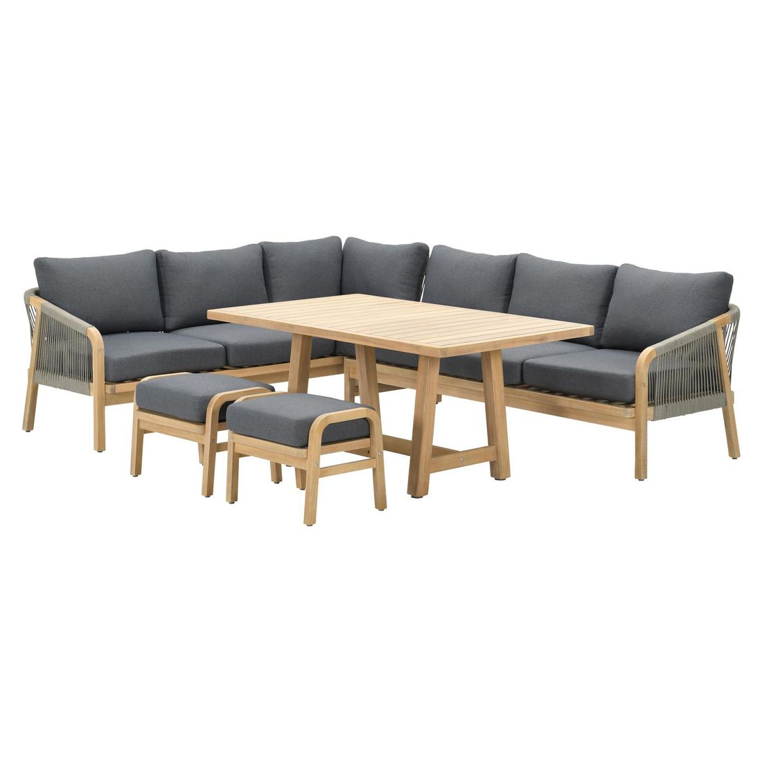 Garden Impressions Santos Dininglounge Tisch 150x90cm Akazie/Rope/Polyester