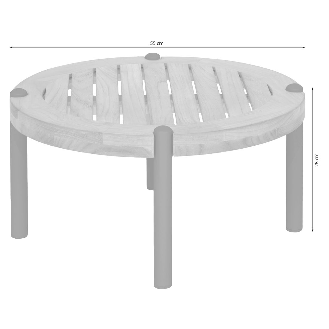 Stern Taro Beistelltisch Garten Aluminium/Teak