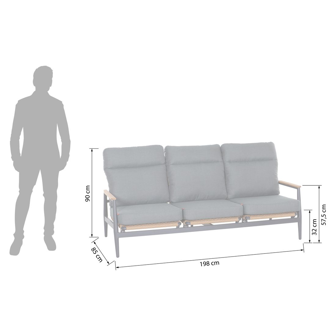 Siena Garden Roma Loungeset Aluminium/Geflecht