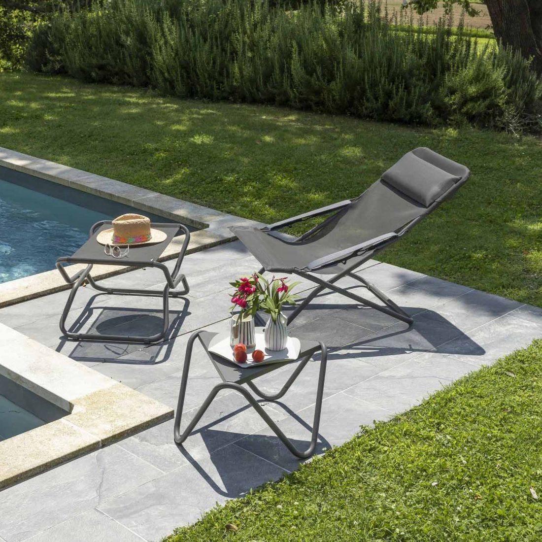 Lafuma Next Gartenhocker Stahl/Batyline