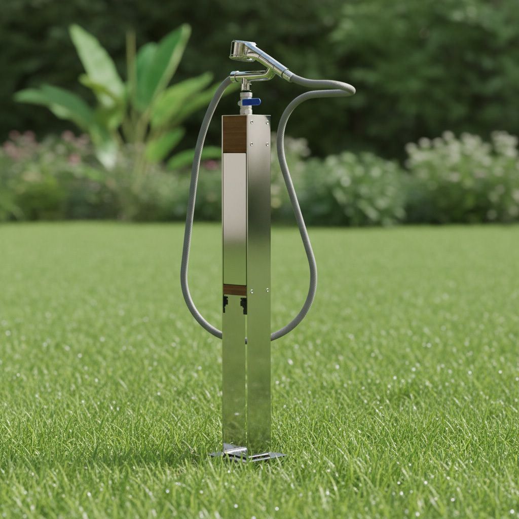 Ideal Altena mini Gartendusche Kaltwasser Edelstahl/Holz