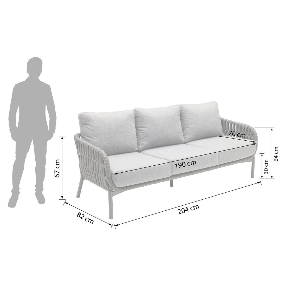 LC Garden Terano Gartenmöbel-Set Low Dining M (5 Plätze) Tisch 220x120cm