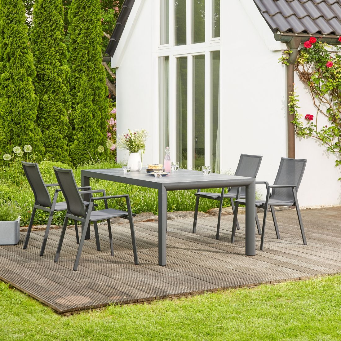 Siena Garden Silva Gartentisch Aluminium/Keramik