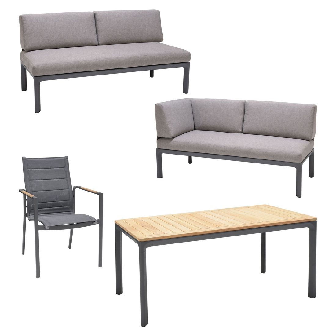 LifestyleGarden Espoo Gartenmöbel-Set M (5 Plätze) Tisch 160x90cm