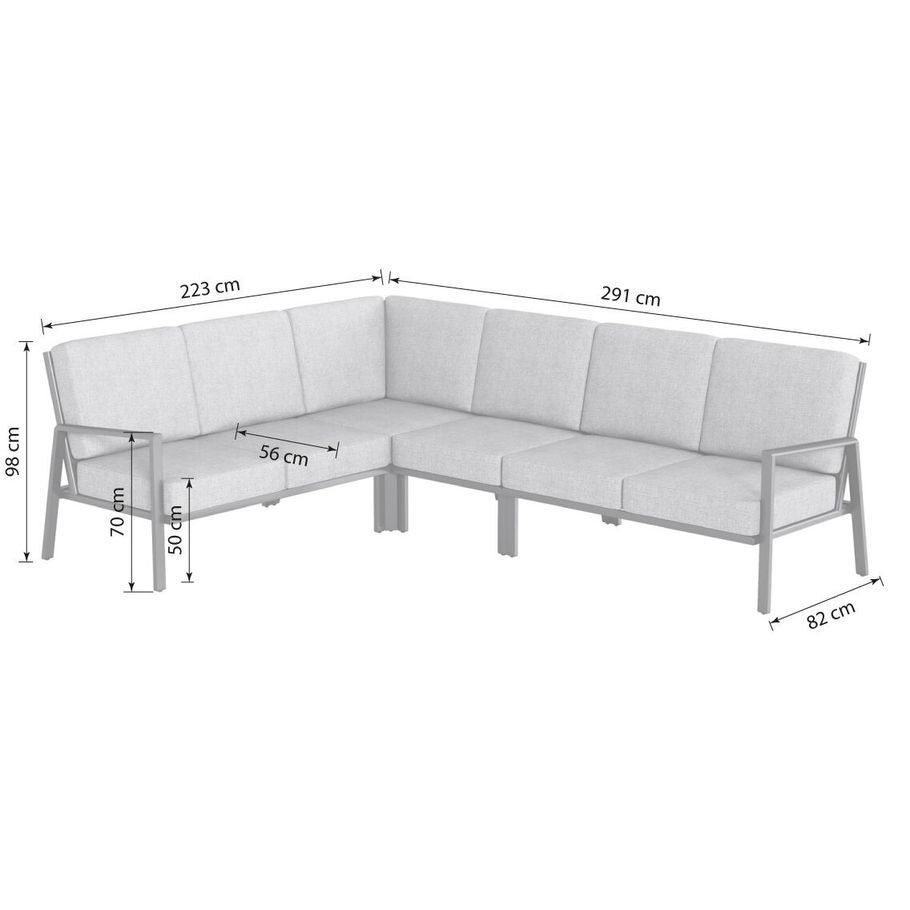 Kettler Zenith Dininglounge Tisch 180x100cm Aluminium/Olefin
