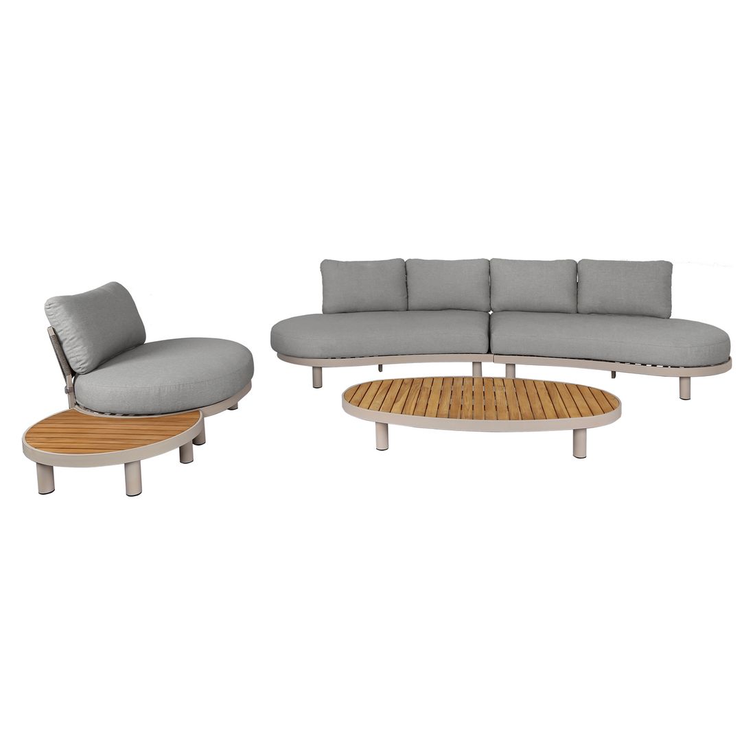 OUTLIV. Washington Loungeset inkl. Loungetische Aluminium/Akazie/Olefin