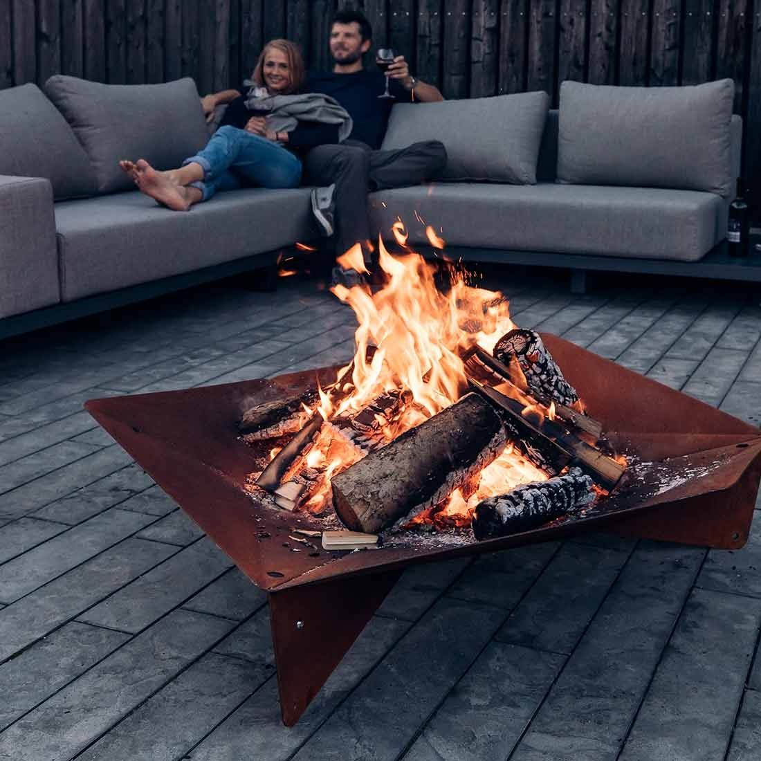 höfats TRIPLE 90 Feuerschale - Corten-Stahl Ø90cm