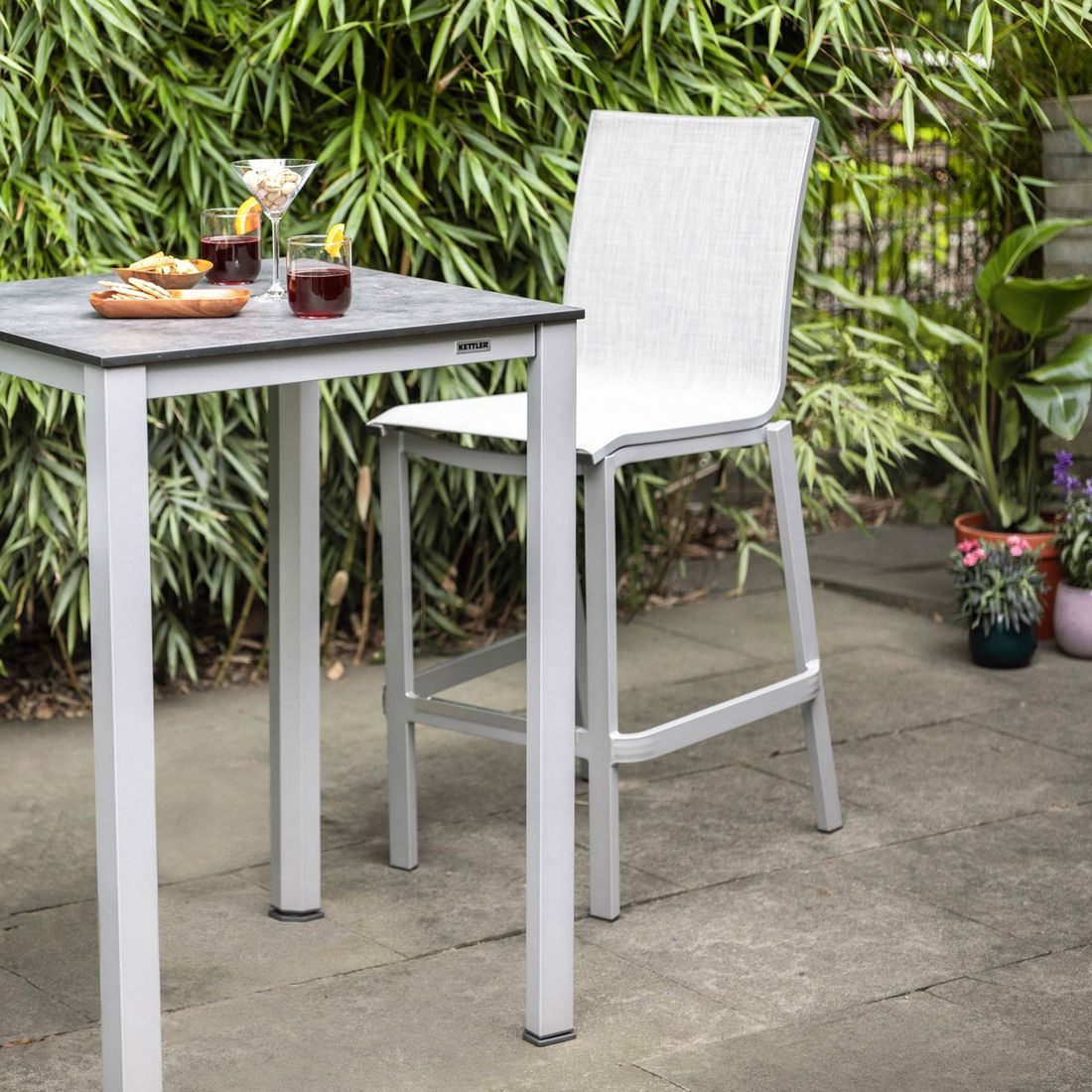 Kettler Rasmus Garten-Barstuhl Aluminium/Outdoorgewebe