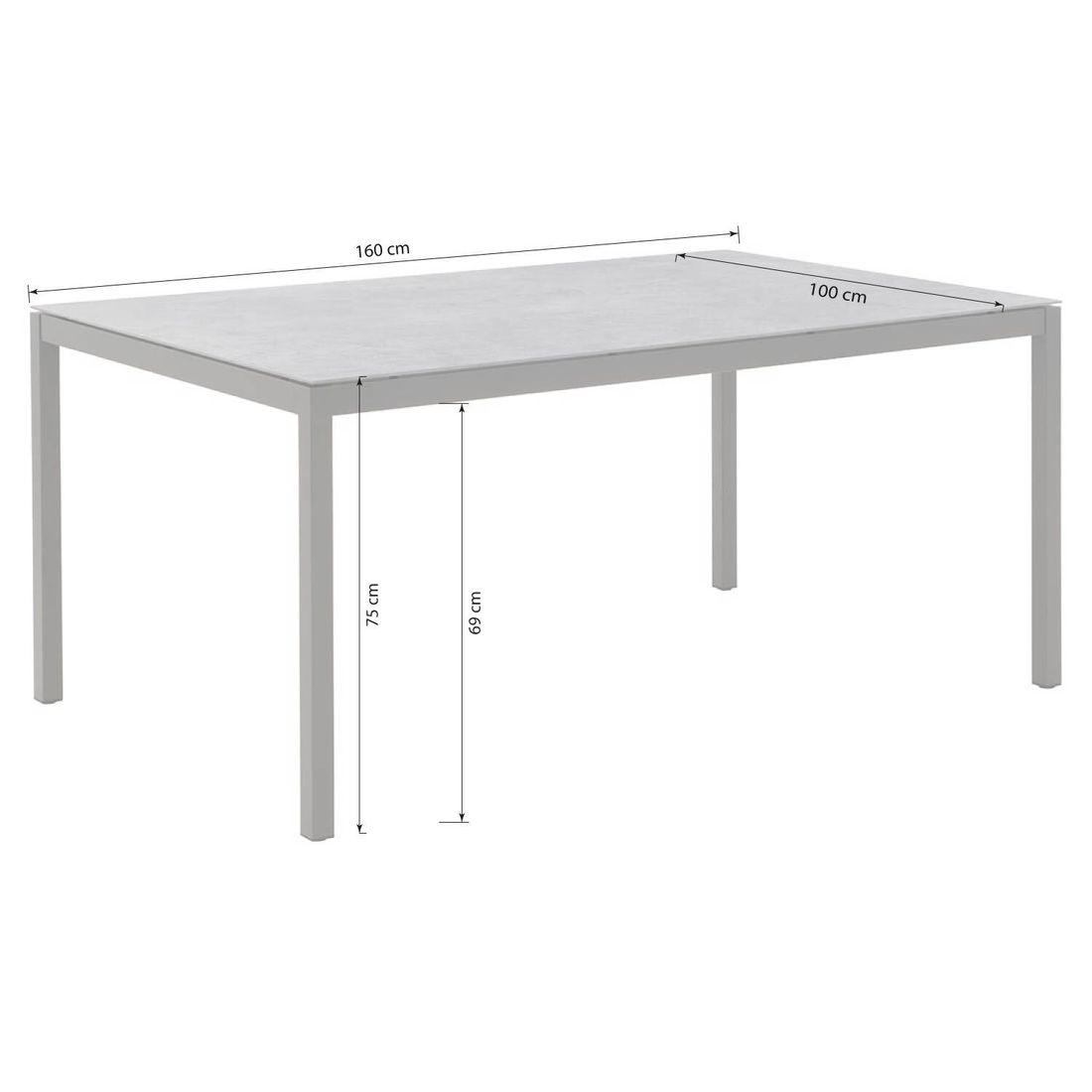 LC Garden Sunrepo Gartenmöbel-Set M (4 Plätze) Tisch 160x100cm