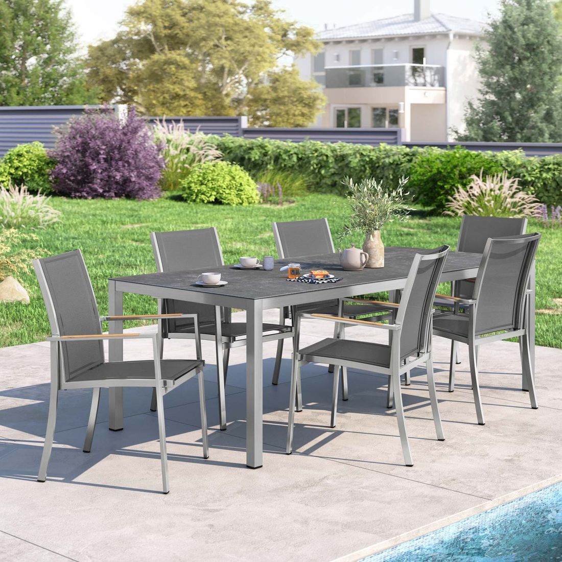 OUTLIV. Oviedo Gartenmöbel-Set 7-tlg. Tisch 220x100cm