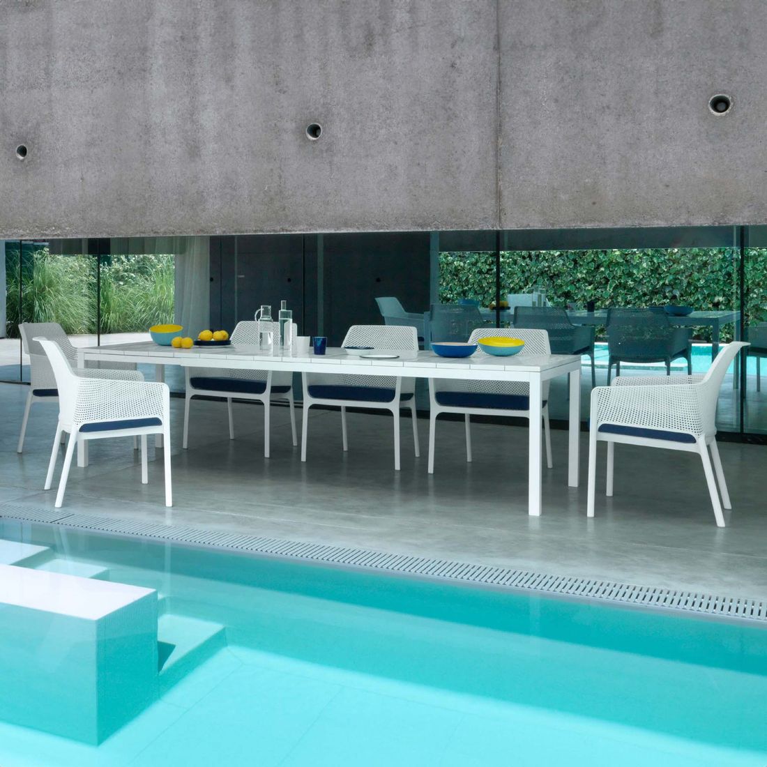 Nardi Net Gartenmöbel-Set 7-tlg. Tisch 140/210x85cm