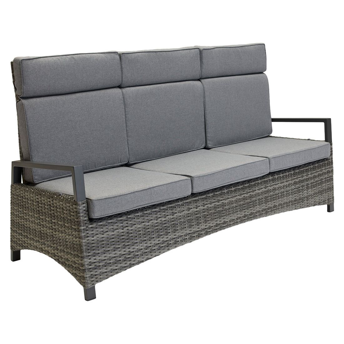 LC Garden Vivera Diningsofa verstellbar Geflecht mit Sitz- und Rückenkissen