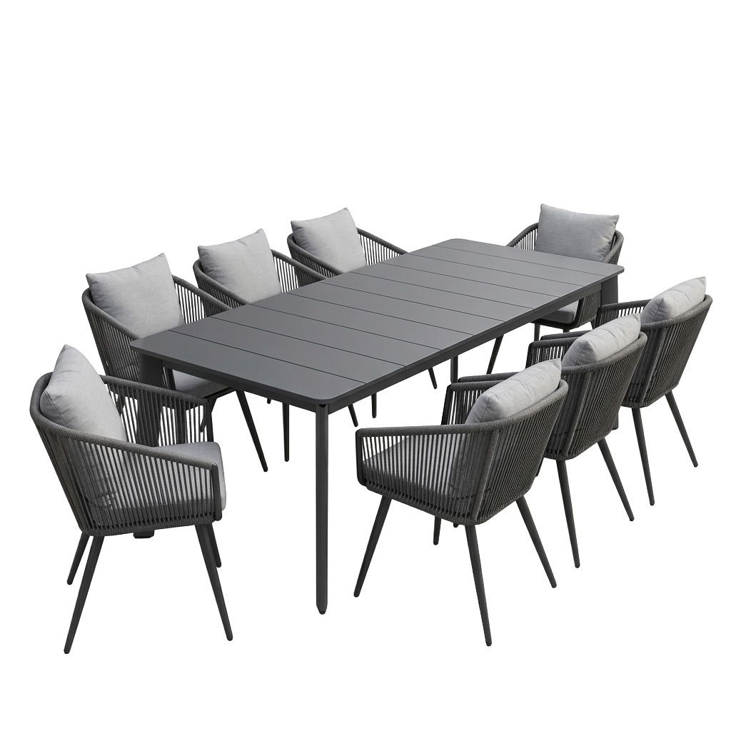 OUTLIV. Alex Gartenmöbel-Set XL (8 Plätze) Tisch 220x100cm