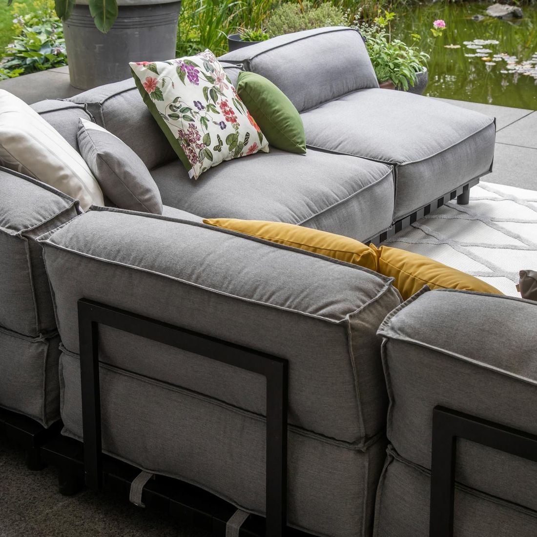 SCHÖNER WOHNEN-Kollektion Vlieland Eck-/Endmodul Aluminium/Sunbrella
