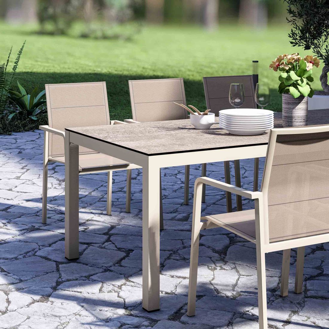 Zebra Bee Gartenmöbel-Set L (6 Plätze) Tisch 180x100cm