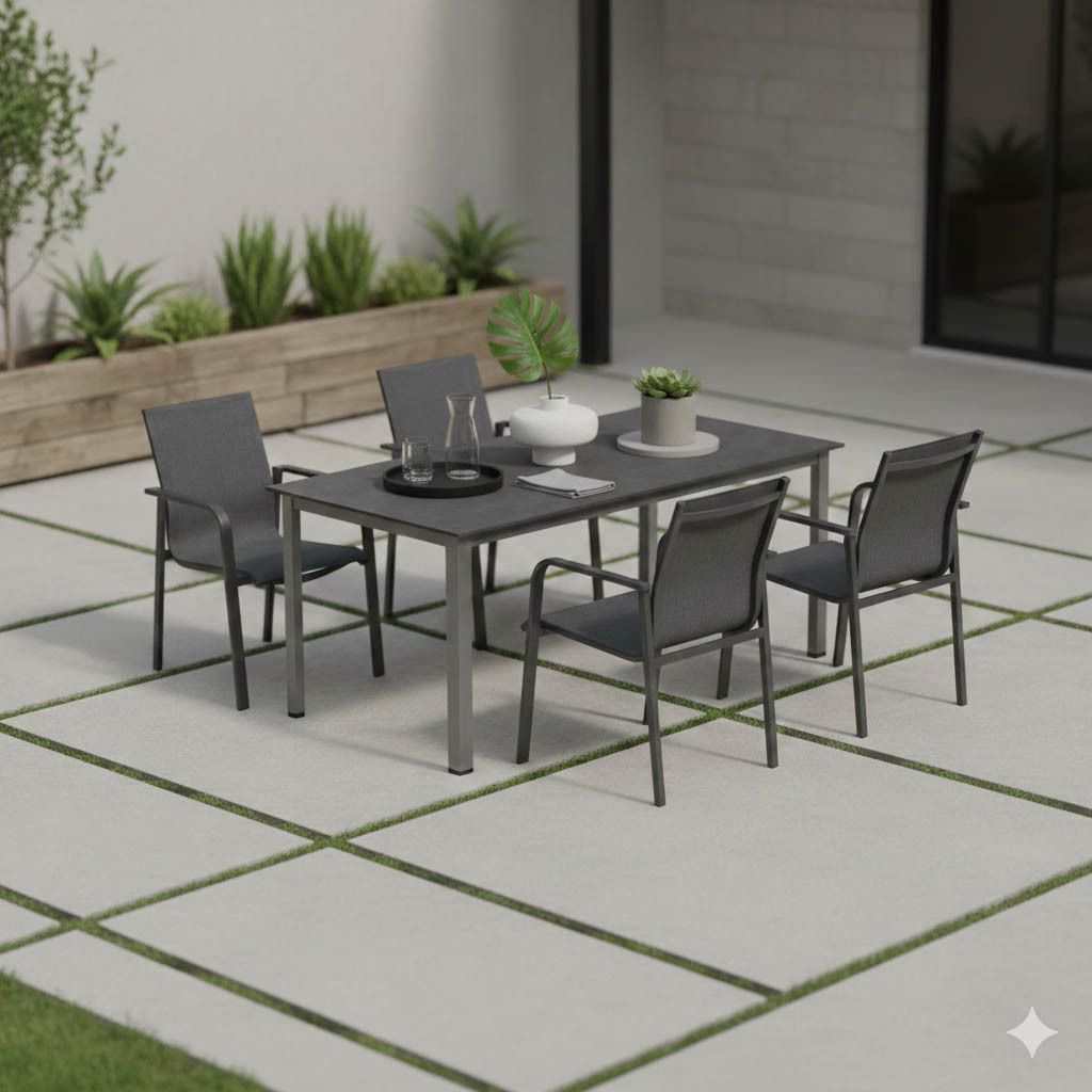 OUTLIV. Julia Gartenmöbel-Set M (4 Plätze) mit Kettler Cubic Tisch 160x95cm