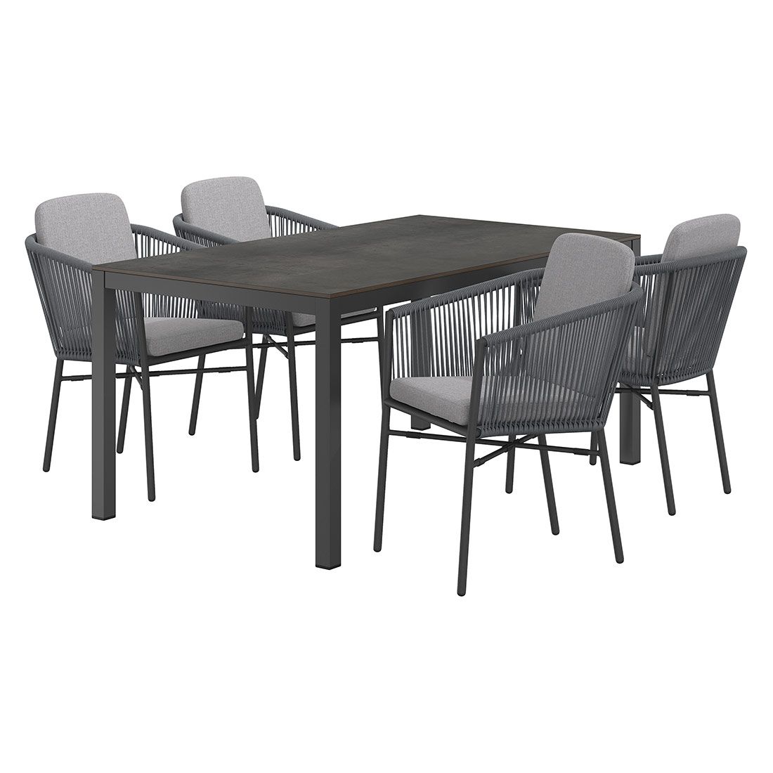 OUTLIV. Ohio Gartenmöbel-Set M (4 Plätze) Tisch 160x90cm