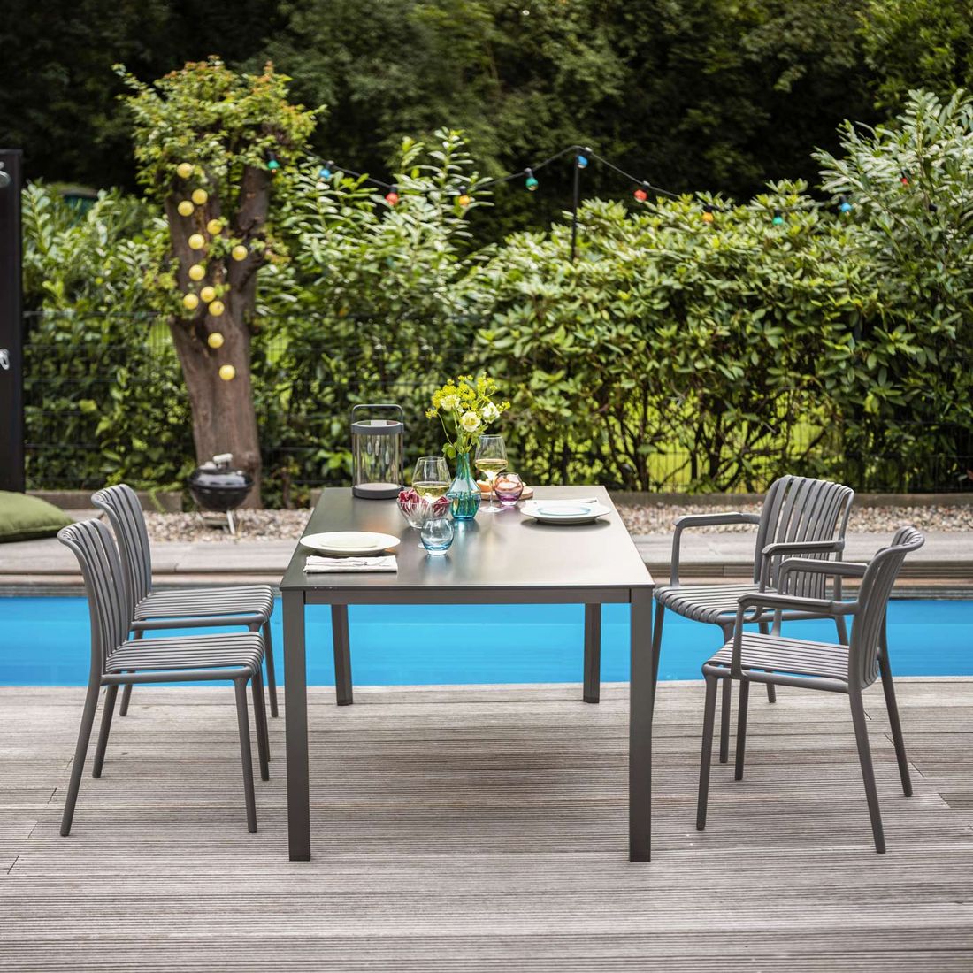 Kettler Lago Gartenmöbel-Set M (4 Plätze) Tisch 160x95cm
