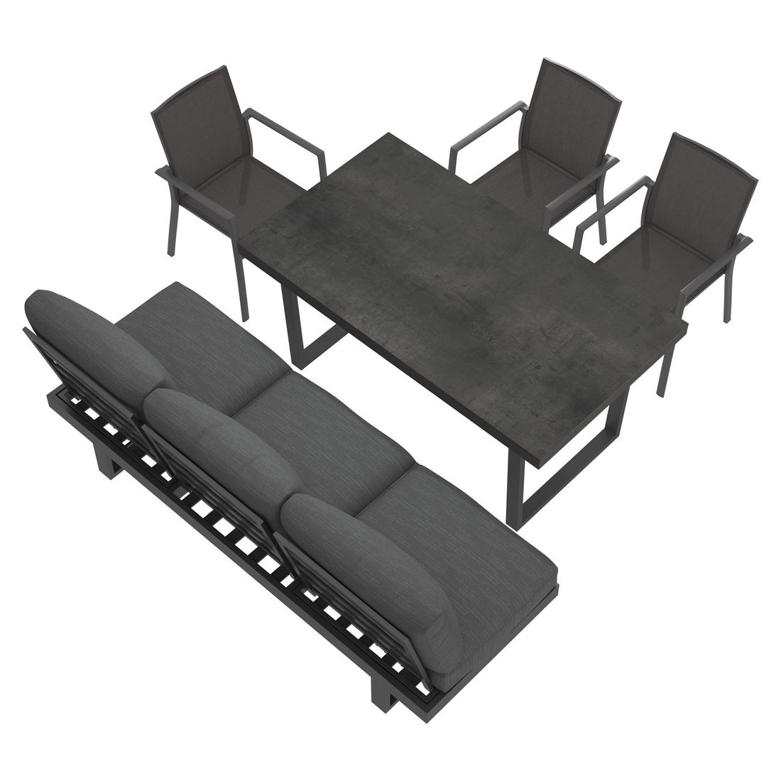 OUTLIV. Atlanta Gartenmöbel-Set L (6 Plätze) verstellbar Tisch 160x90cm