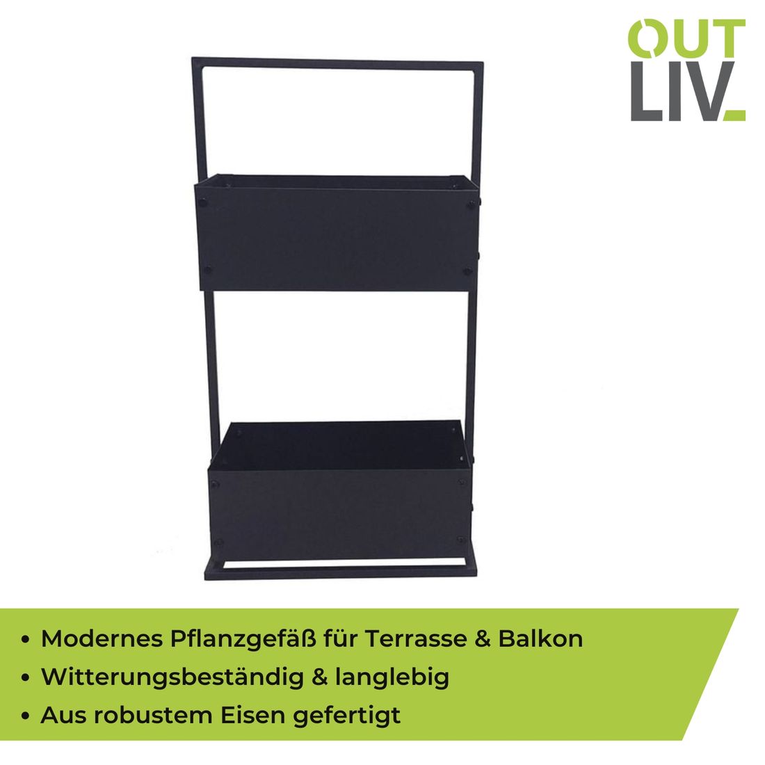 OUTLIV. Pflanzgefäß 40x20x74cm Eisen