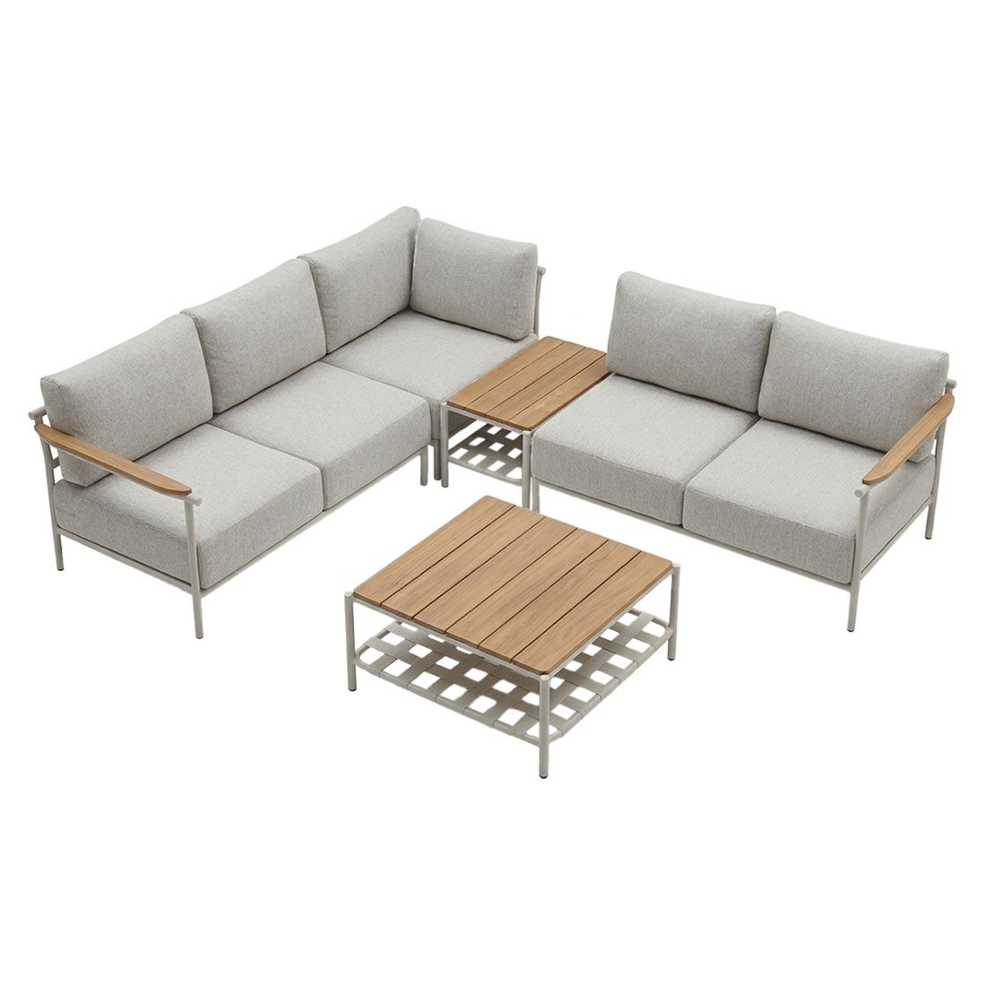 Stern Francis Ecklounge inkl. Loungetische Aluminium/Gurtbespannung/Polyacryl