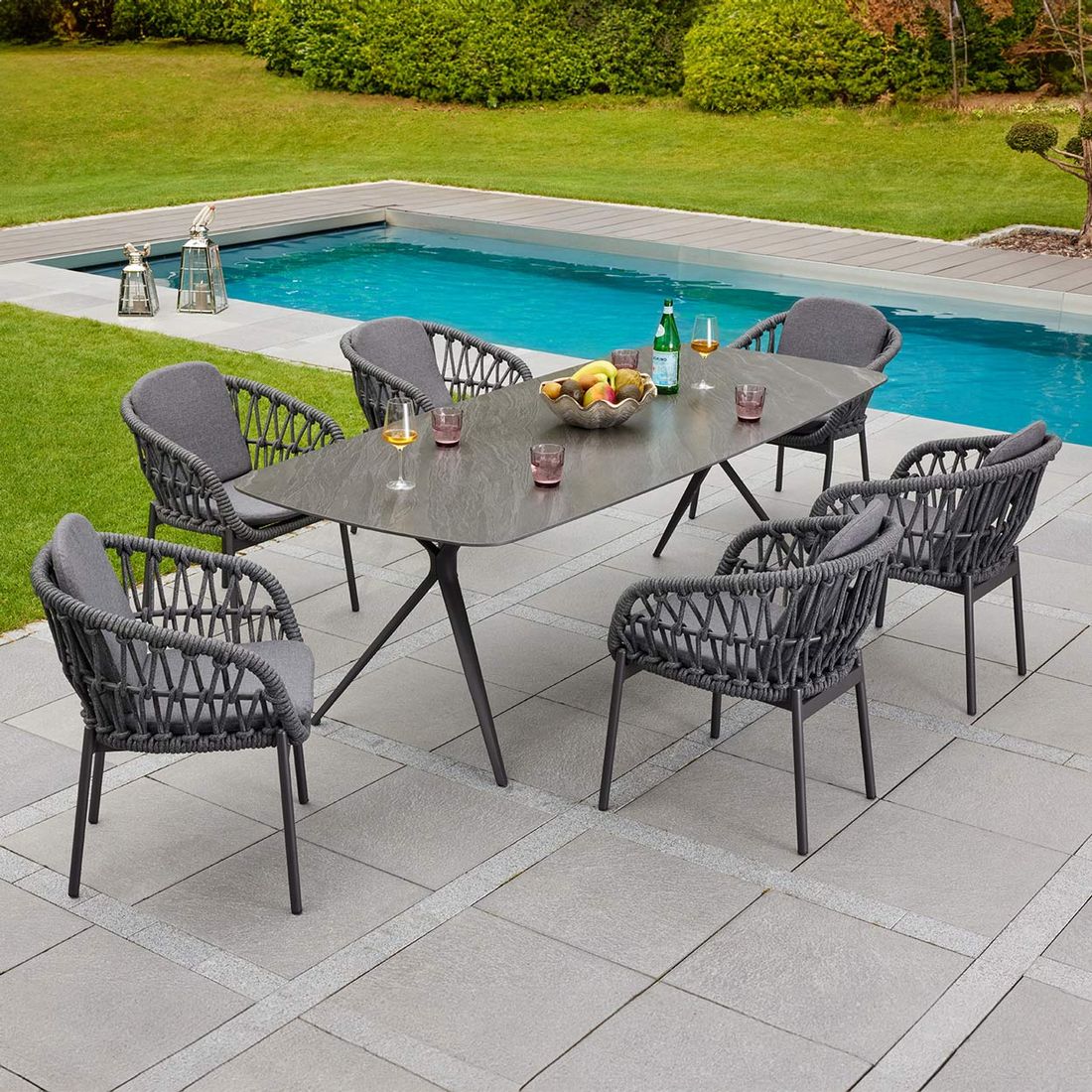LC Garden Bari Gartenmöbel-Set L verstellbar 6 (Plätze) Tisch 240x100cm