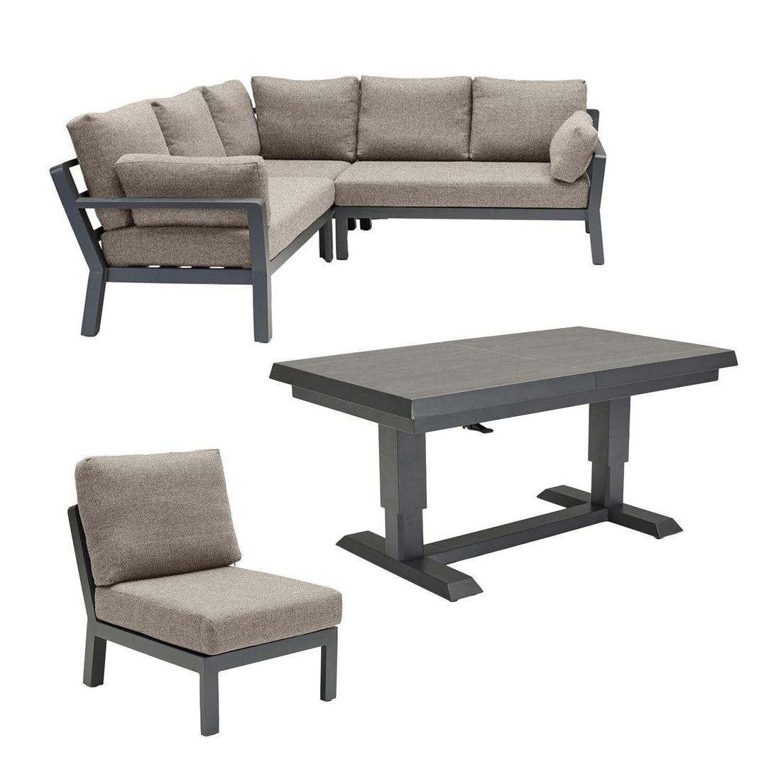 LC Garden Avena Dininglounge Tisch 140/180x80cm Aluminium/Polyester