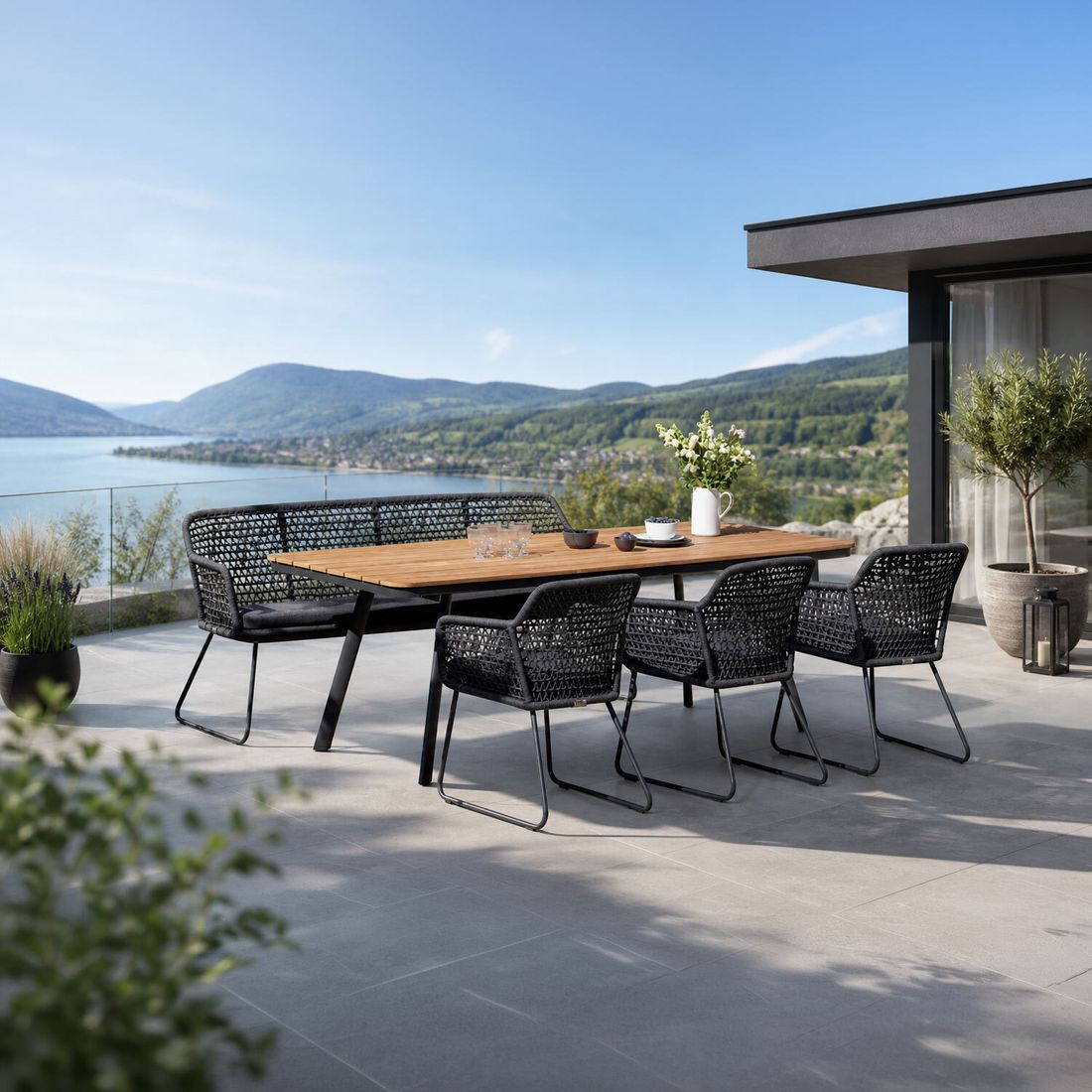 Niehoff Kubu Gartenmöbel-Set L (6 Plätze) Tisch 220x95cm