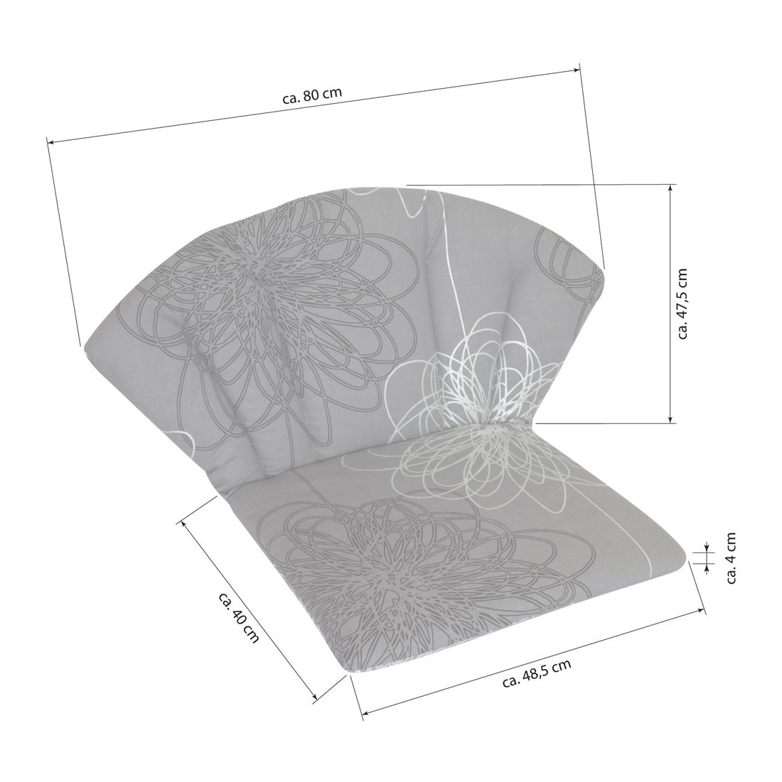 KETTtex Elegance Gartenstuhlauflage Niedriglehner 48,5x87,5cm Baumwolle