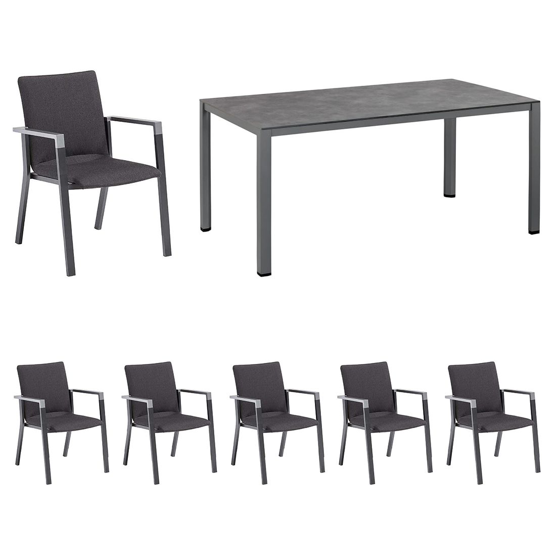 Kettler Rasmus Gartenmöbel-Set L (6 Plätze) Tisch 160x95cm