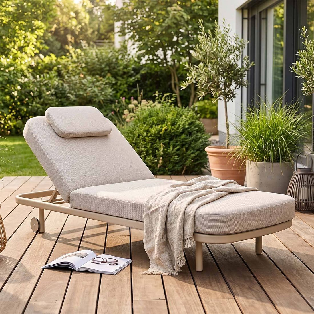 4Seasons Milano Gartenliege Aluminium/Olefin
