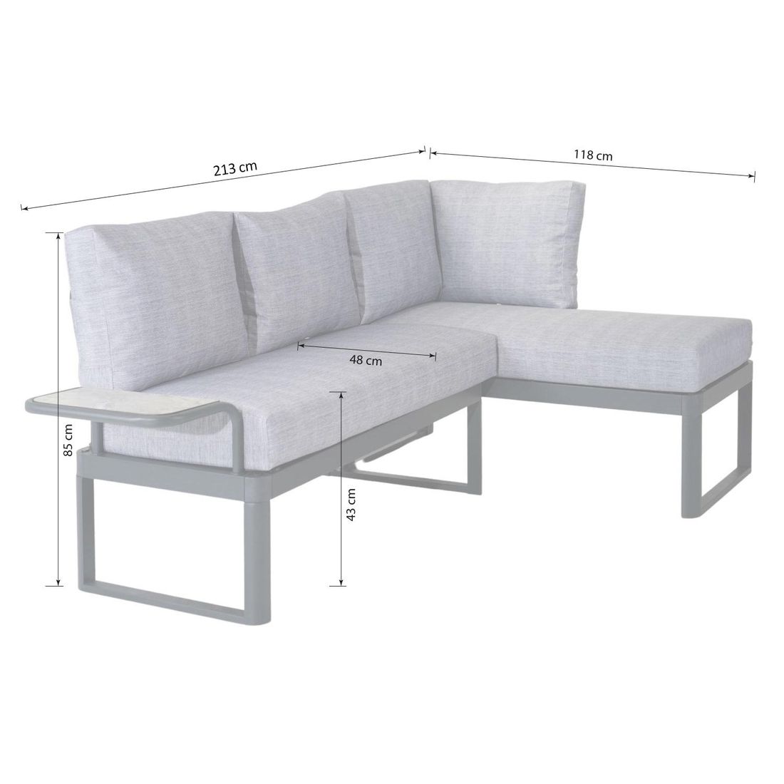 OUTLIV. Pandora Ecklounge Aluminium/Polyester