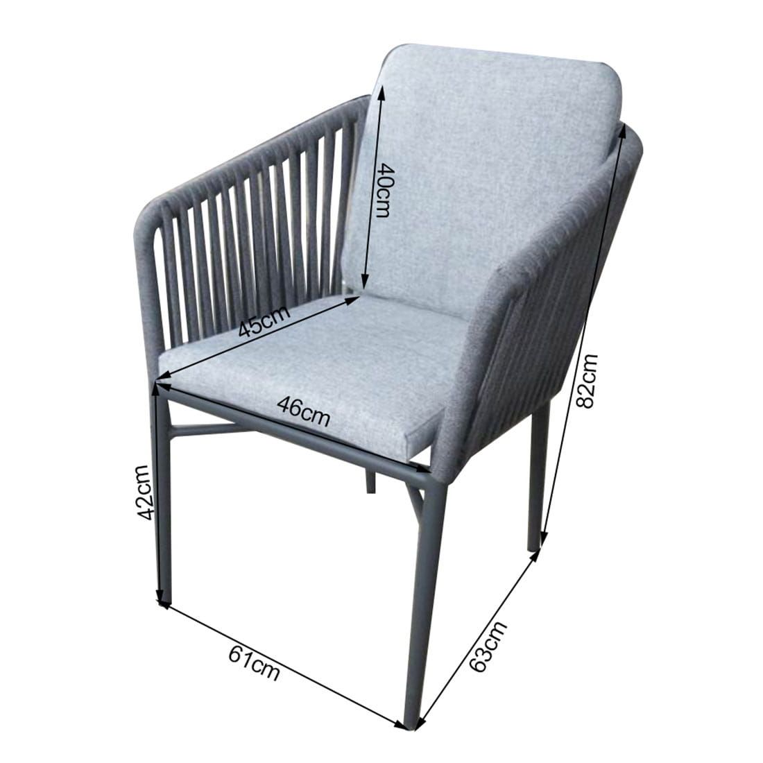 Acamp Manhattan Gartensessel Aluminium/Rope/Polster