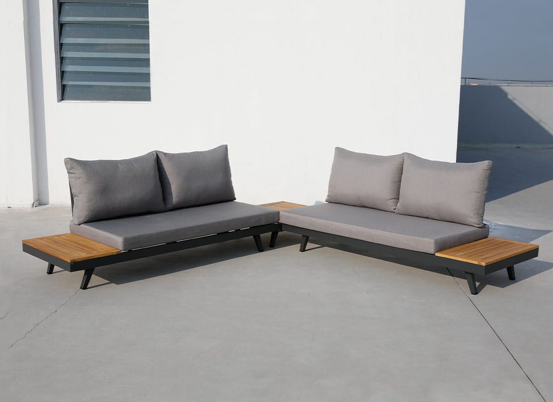 Acamp Naxos Loungeset 3-tlg. mit Tisch 70x70 cm