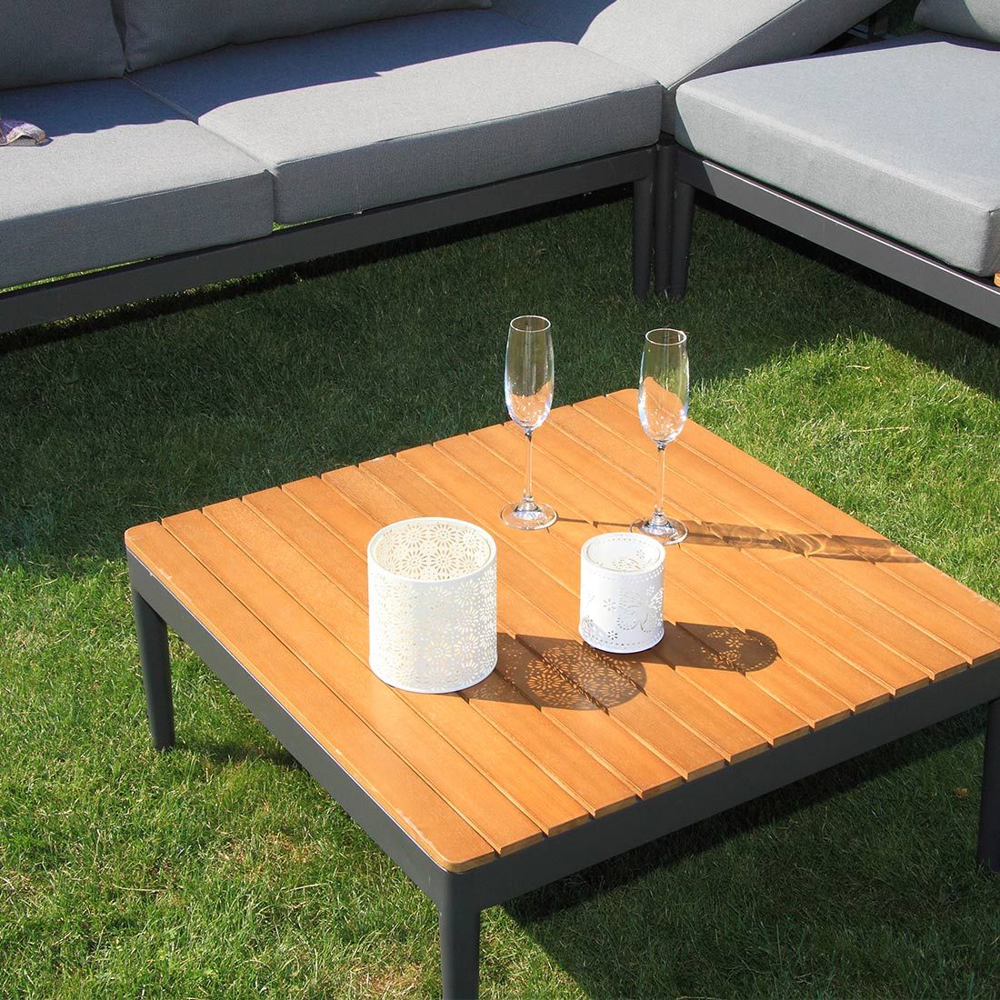 Acamp Paros Ecklounge 4-tlg. Aluminium/Akazie/Polster