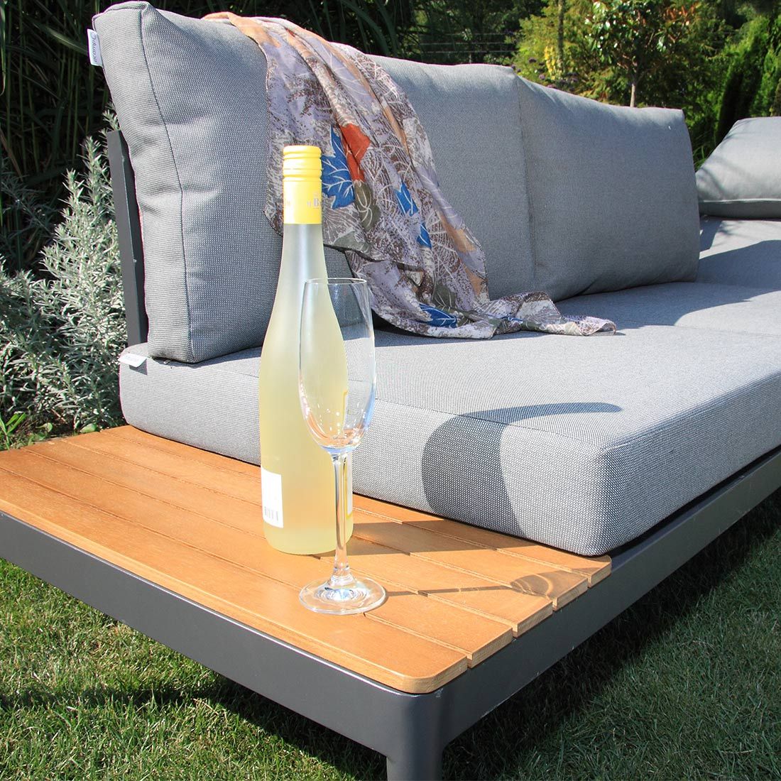 Acamp Paros Ecklounge 4-tlg. Aluminium/Akazie/Polster