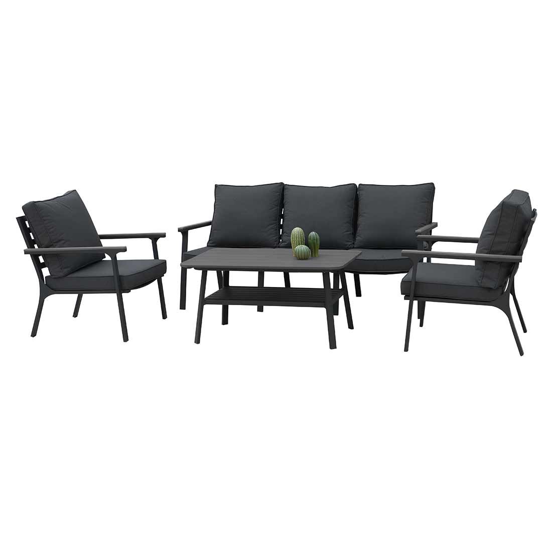Acamp Samos Loungeset inkl. Loungetisch Aluminium/Kunstfaser