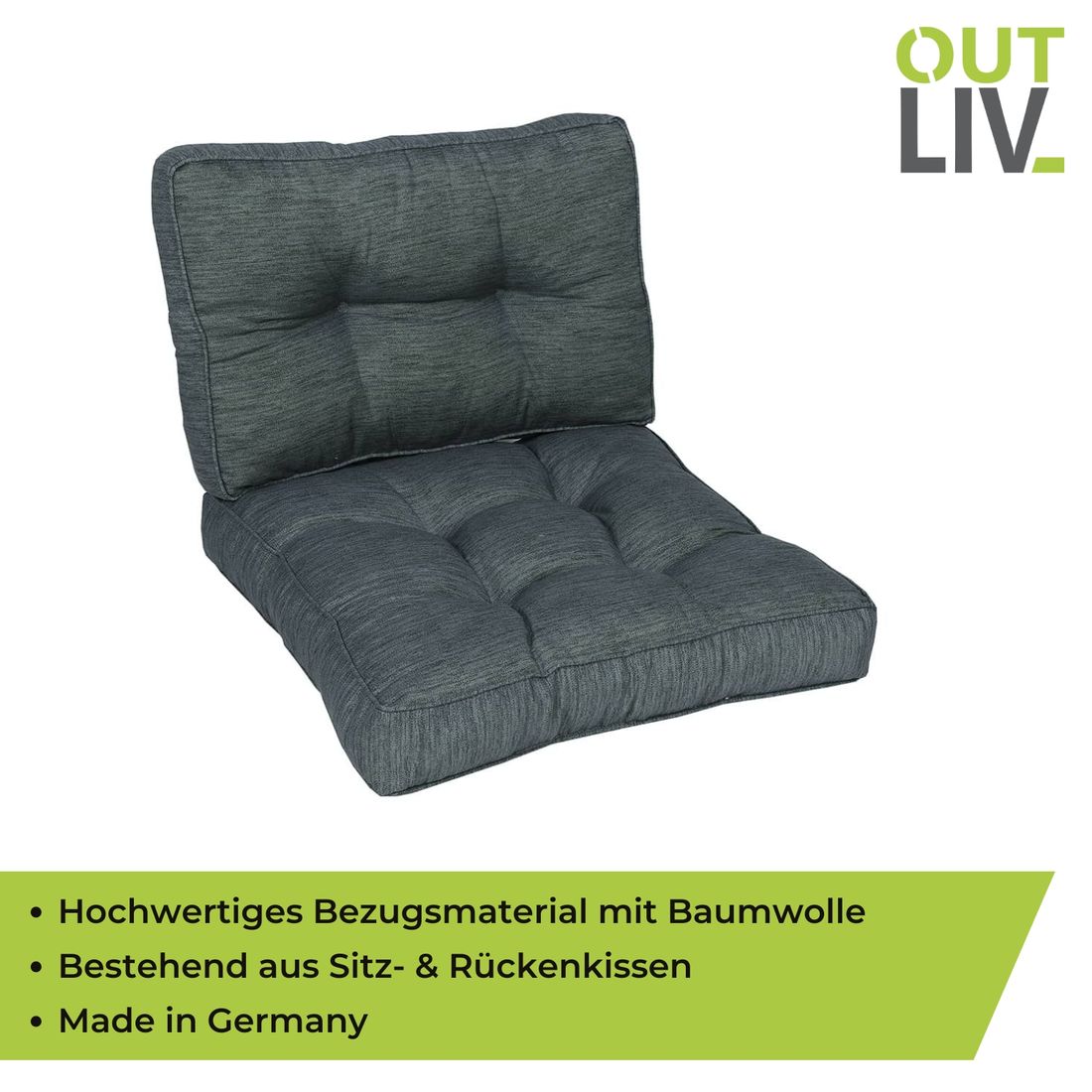 OUTLIV. Lounge-Ersatzkissen f. Mittelmodul 60cm Des. 802