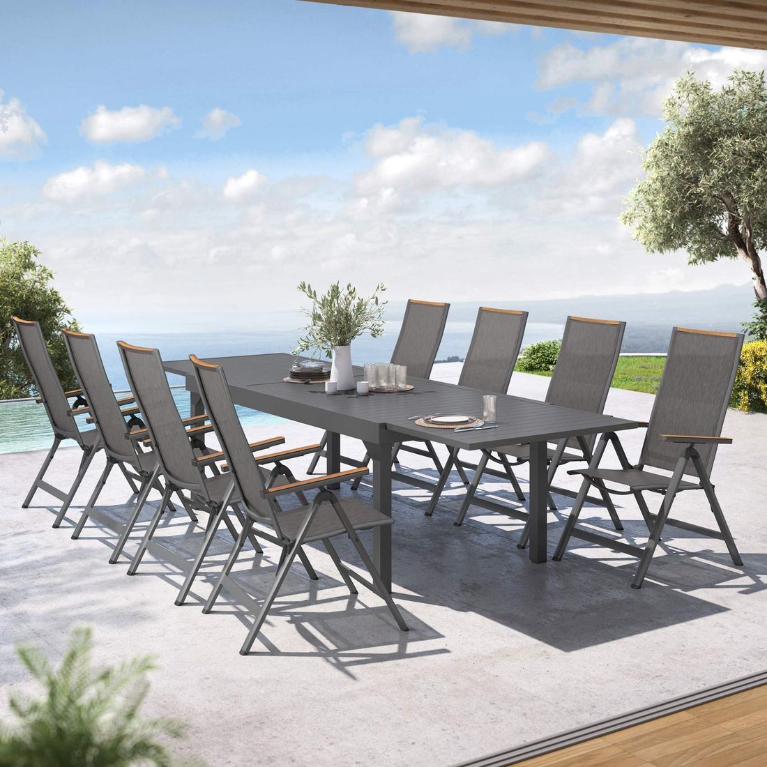 OUTLIV. Jacob Gartenmöbel-Set Tisch 200/320x100,5cm