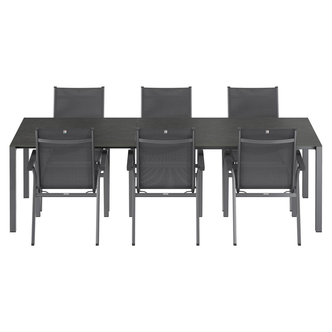 Kettler Basic Plus Gartenmöbel-Set L (6 Plätze) Tisch 160/267x91cm