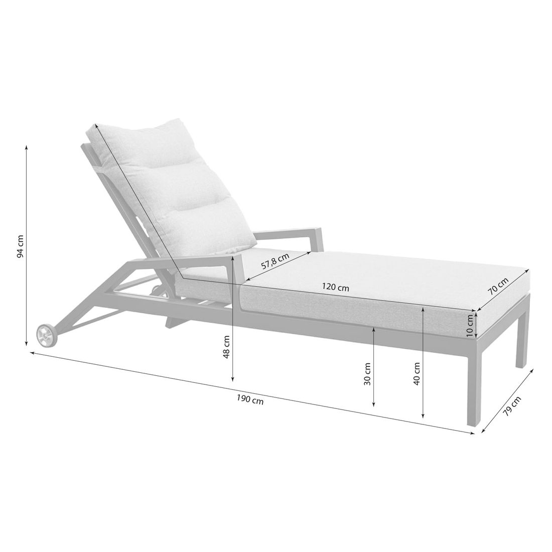 LC Garden Bondino II Gartenliege verstellbar Aluminium/Polyester